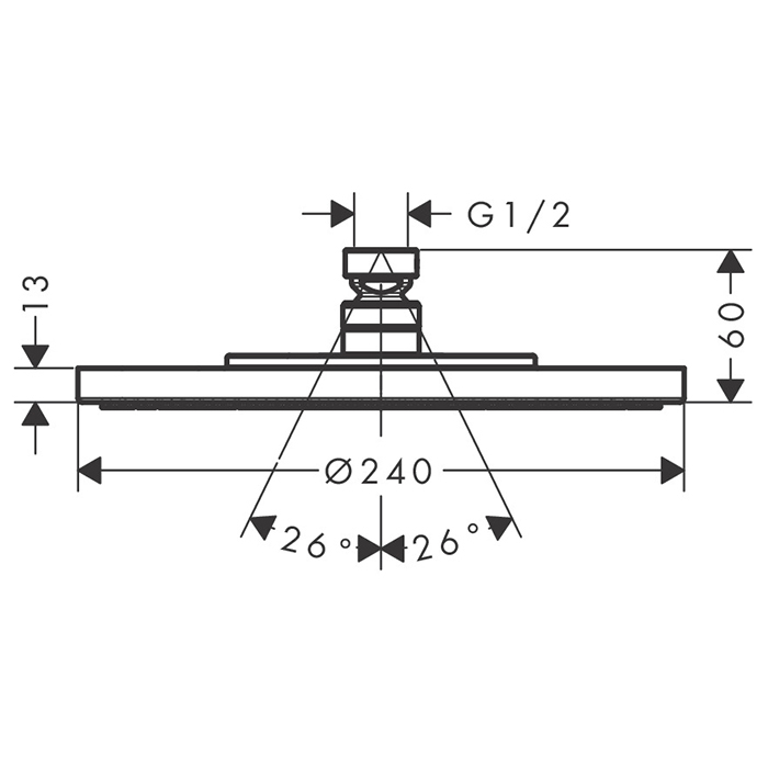  Axor Starck Верхний душ, 24х24см., цвет: полированное красное золото
