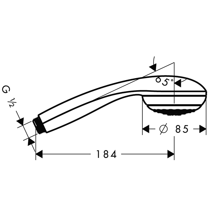 Hansgrohe Crometta 85 Mono Ручной душ, 1jet, Ecosmart Green 6л/мин, G1/2, цвет: хром