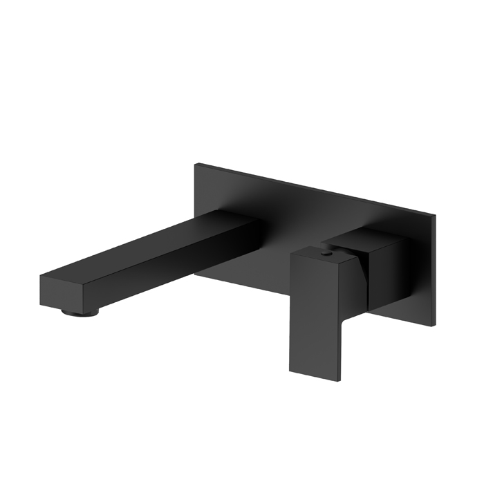 Newform Ergo Q Смеситель для раковины, встраиваемый, длинный излив, внешняя часть, цвет: черный матовый