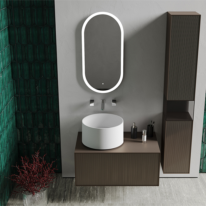 Salini Armonia Зеркало для ванны 45х90х2.5см., фоновая и фронтальная подсветка 3в1, сенсорный выключатель, крепления, без подогрева