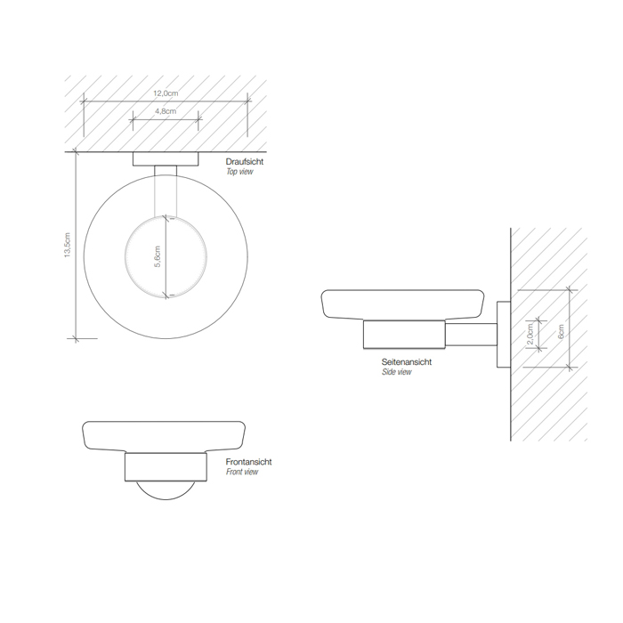 Decor Walther Basic WSS Мыльница подвесная, цвет: черный матовый