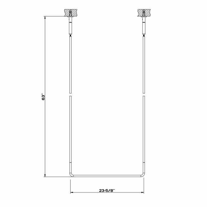 Gessi Goccia Полотенцедержатель потолочный - 60хh160см., цвет: Brushed chrome