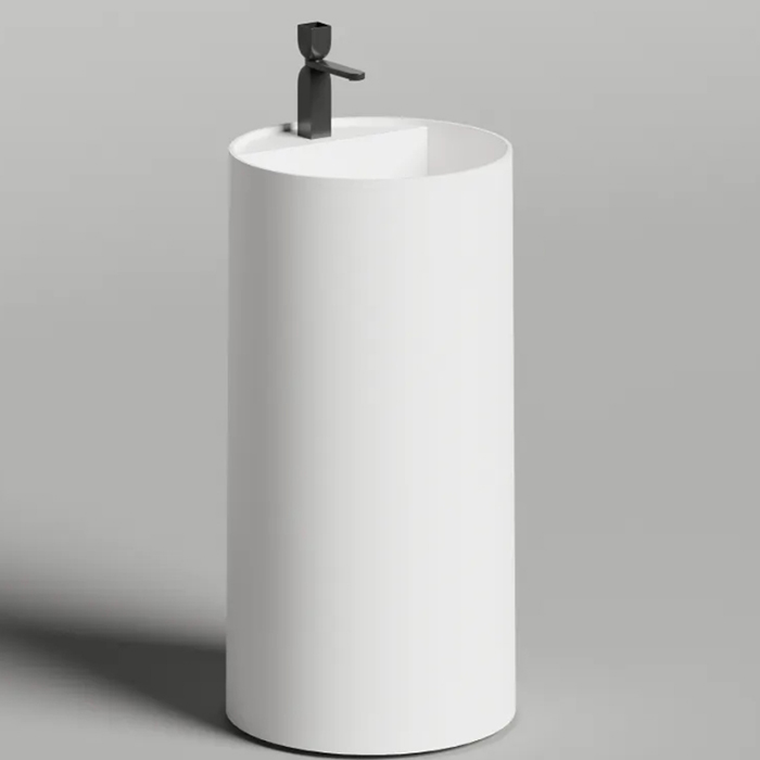 Salini Armonia Round Top 01  Раковина напольная 45х45х90см., с 1 отв., мат-л: S-Stone, цвет: белый матовый