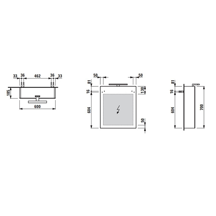 Laufen Base Шкаф зеркальный 60x18.5x70см., 1 дверца, петли справа, LED-подсветка, 2 стеклянные полки, 1 розетка, цвет: белый глянцевый