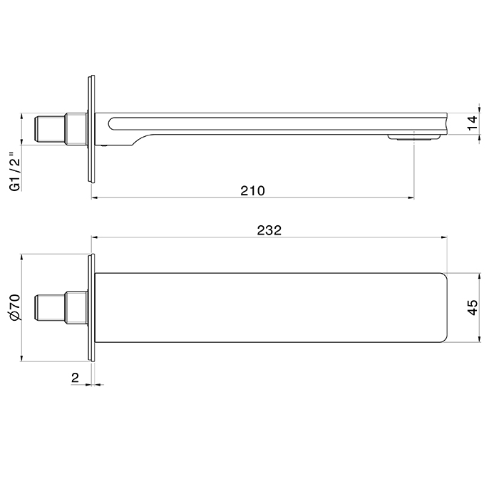 Newform Ionika Излив: 21см., цвет: PVD brushed stainless Stell