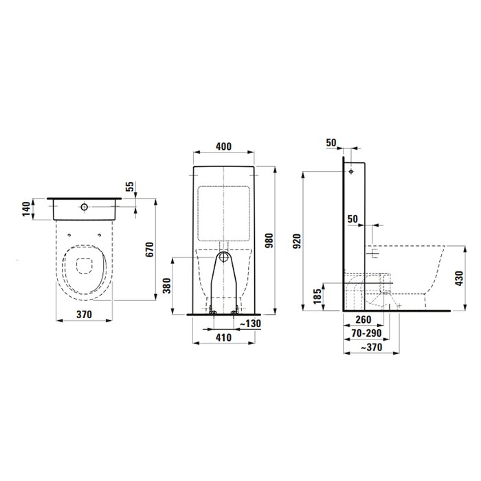 Laufen New Classic Унитаз напольный безободковый 53х37х43см, выпуск универсальный, цвет: белый