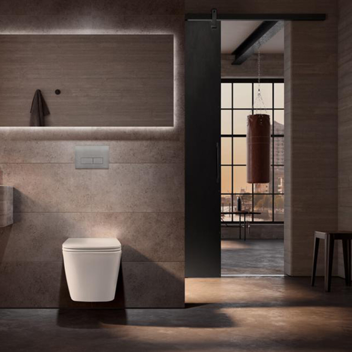 TECEspring S Комплект: Унитаз подвесной Regular, безободковый, смыв Torando flush, сиденье Slim с микролифтом и быстрым снятием, цвет: белый