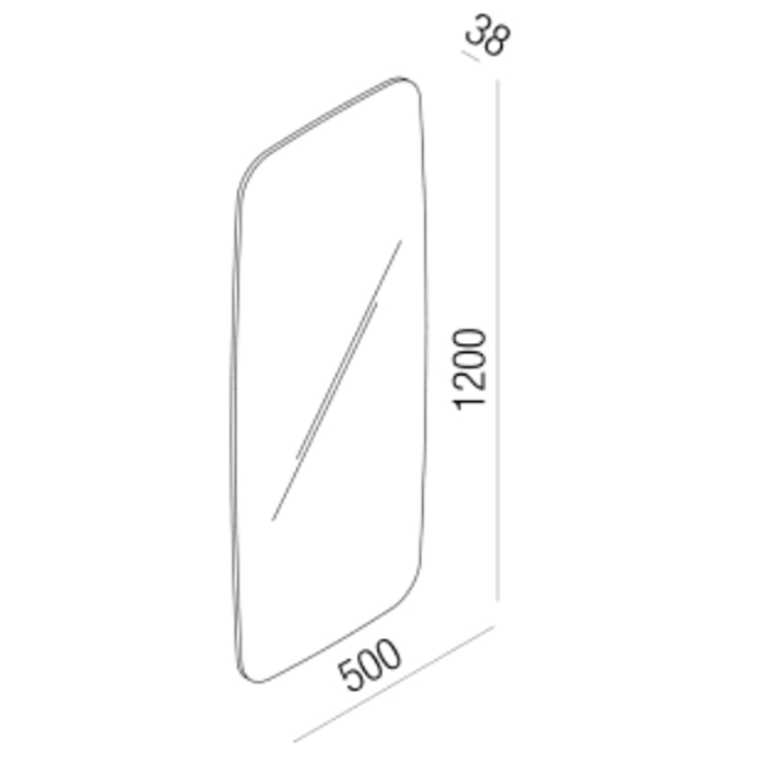 Agape Seppia Зеркало 120х50х3.8см., с LED подсветкой, горизонтальная или вертикальная