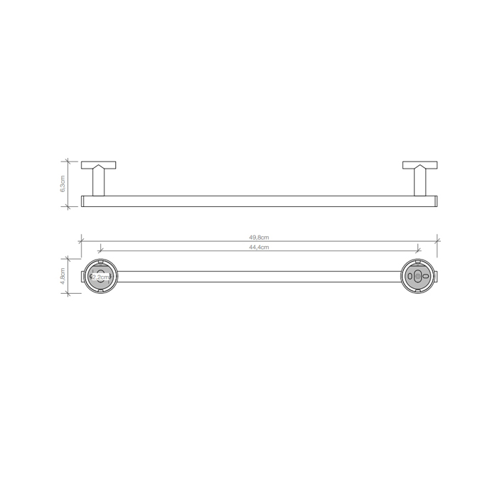 Decor Walther Basic HTE50 Полотенцедержатель 50см, подвесной, цвет: черный матовый