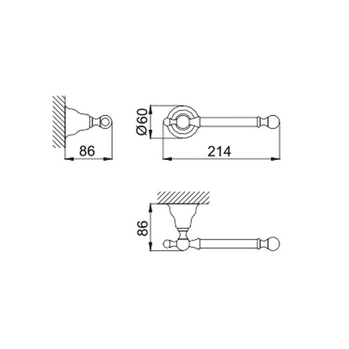 HUBER Croisette Бумагодержатель без крышки, подвесной, цвет: никель матовый