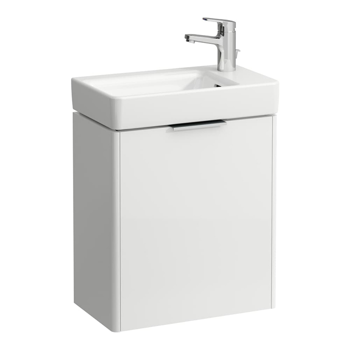 Laufen Base Тумба с раковиной, 47x26.5x53см, 1 дверца, петли справа, органайзер для ящика, цвет: белый матовый