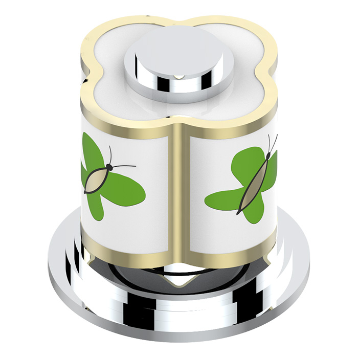 THG CAPUCINE VERT DECOR PLATINE Вентиль смесителя для раковины, декор платина/зеленый, цвет: хром