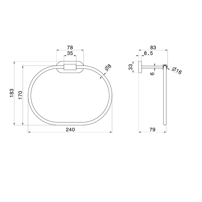 Newform Accessori tondi Полотенцедержатель кольцо, цвет: хром