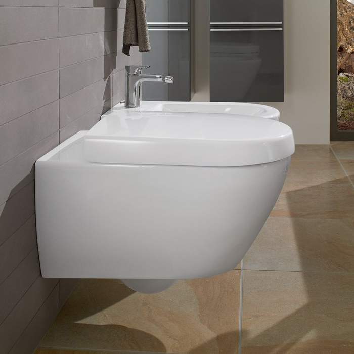 Villeroy&Boch Subway 2.0 Биде подвесное 37х56.5х28см., 1 отв., CeramicPlus, цвет: альпийский белый