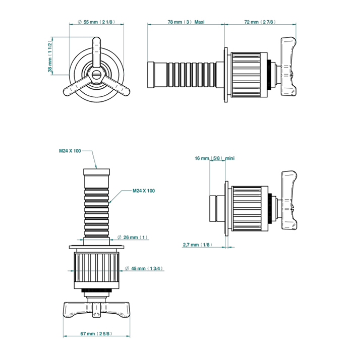 THG Hamptons Запорный вентиль, встраиваемый в стену, внешняя часть, цвет: Polished nickel