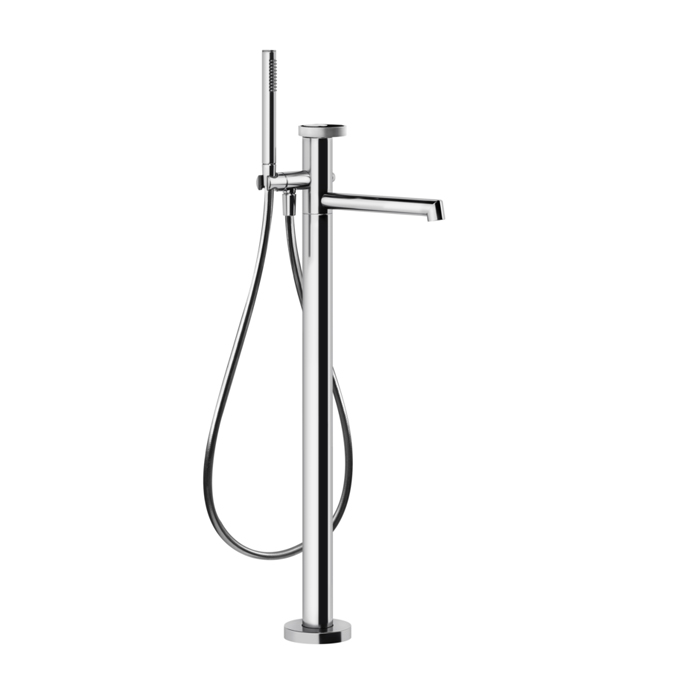 Gessi Anello Смеситель для ванны, напольный, с ручным душем,  цвет: Black Metal Brushed PVD(без внутренней части)