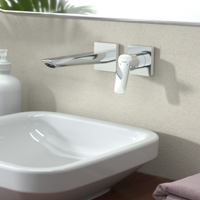 Hansgrohe Logis Смеситель для раковины, настенный, с донным клапаном, цвет: хром