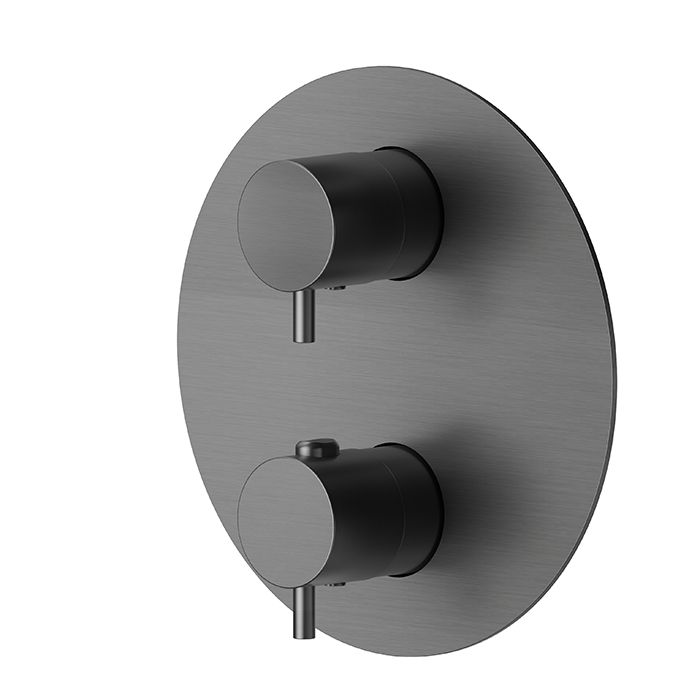 Newform X-STEEL 316 Смеситель для душа, встраиваемый, термостатический, с переключателем до 5 источников, цвет: PVD Brushed gun metal