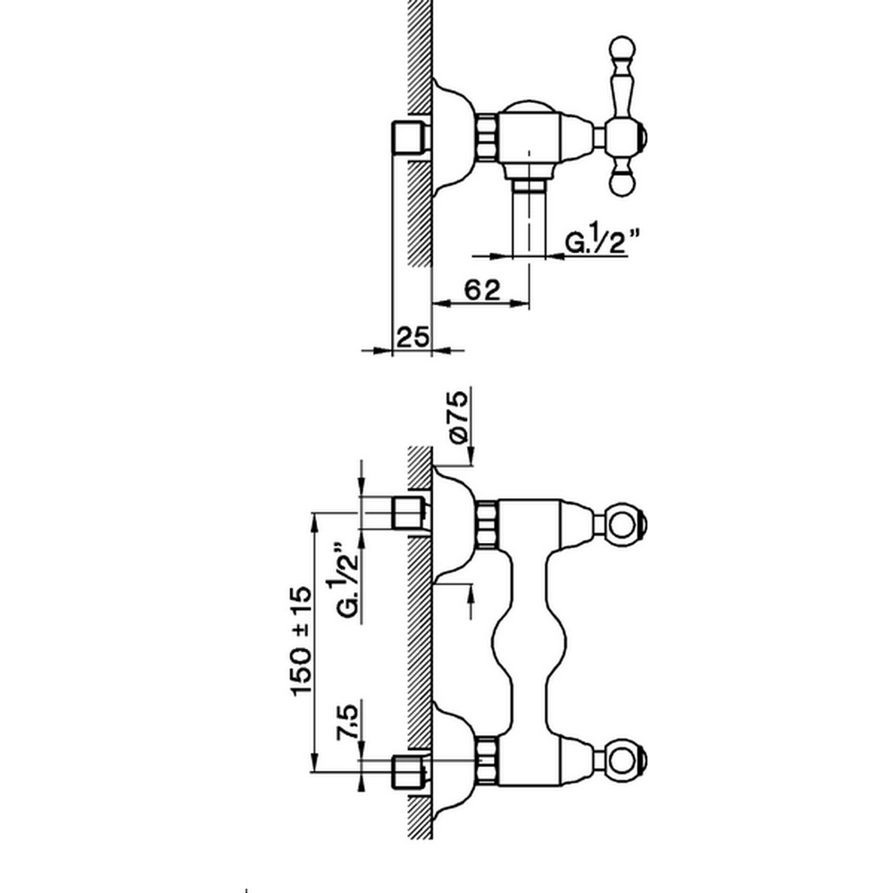 CISAL Arcana America Смеситель для душа без душевого комплекта, цвет: хром