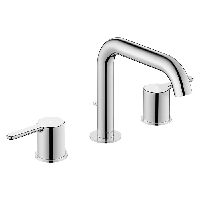 Duravit C.1 Смеситель для раковины, 3 отв., с донным клапаном, излив 160мм, цвет: хром