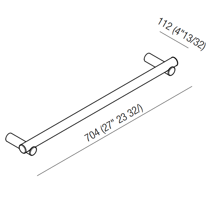 Agape Dot line Полотенцедержатель, 70см, подвесной, цвет: натуральный дуб