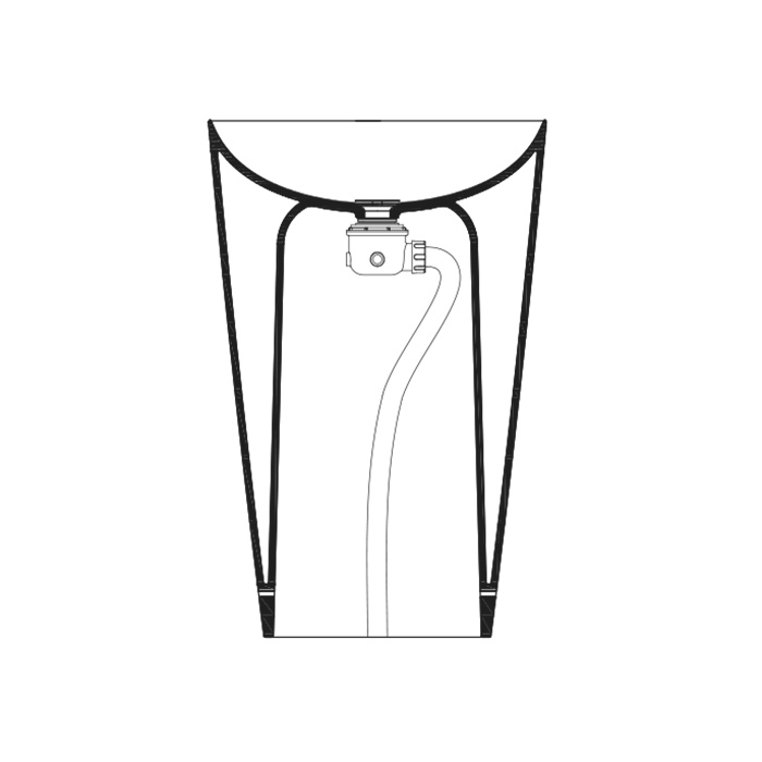 Catalano Сифон для отдельностоящей раковины, слив в пол, цвет: белый глянцевый