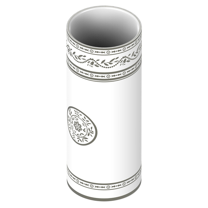 THG MARQUISE BLANC DECOR PLATINE Ваза керамическая, настольная, декор платина, цвет: белый