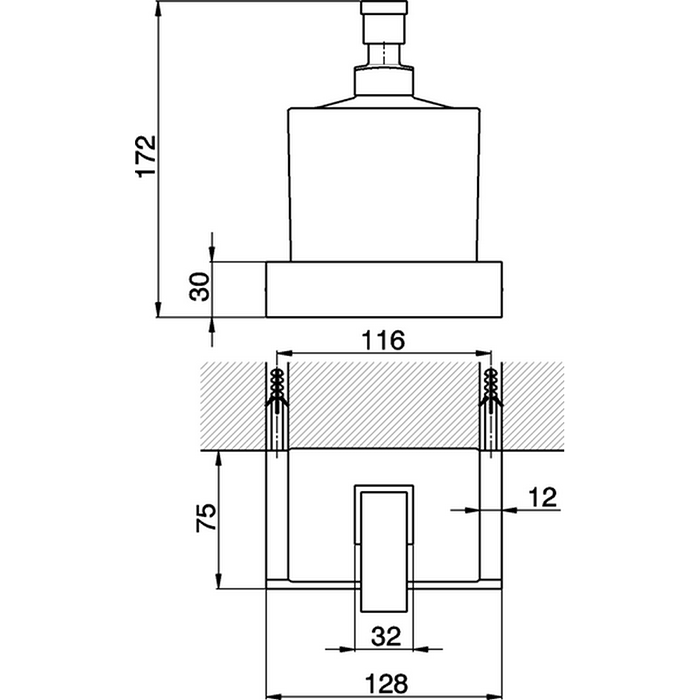 CISAL Quad Подвесной дозатор, цвет: матовое стекло/хром