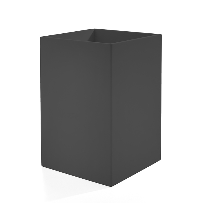 3SC Mood Black Ведро, без крышки, 20х30х20 см,  композит Solid Surface, цвет: чёрный матовый 