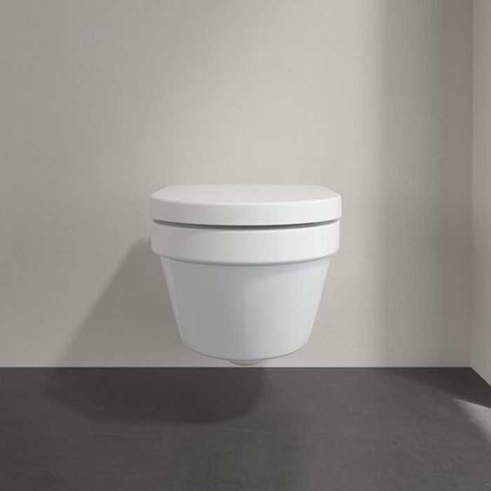 Villeroy&Boch Architectura Унитаз подвесной 37x53см, безободковый, сиденье микролифт, CeramicPlus, цвет: альпийский белый 