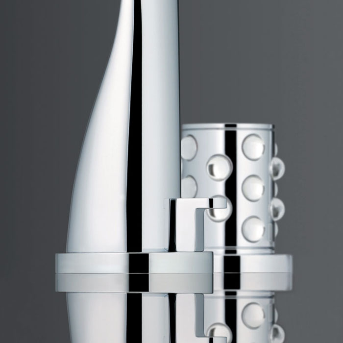 THG Mossi Смеситель для раковины, 3 отв., цвет: хром/прозрачный хрусталь