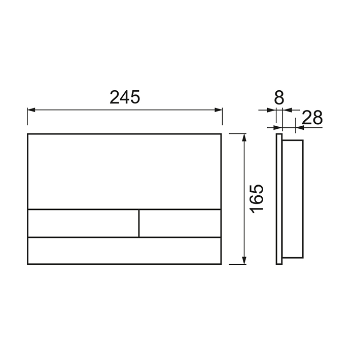TECEspring square Панель смыва, стекло черное сатинированное