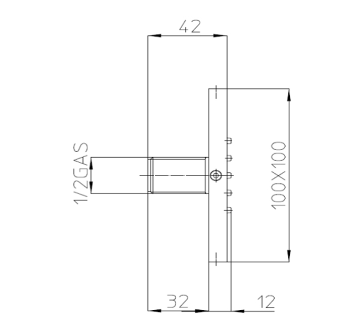 Bossini Cubic Flat Настенная форсунка 10х10 см, цвет: черный матовый 