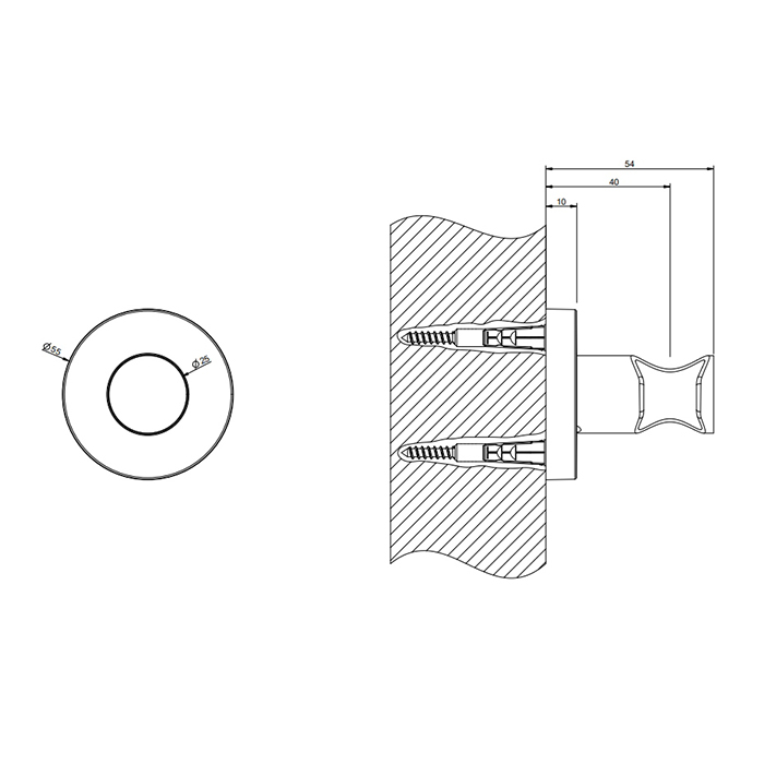 Gessi Emporio shower Держатель неподвижный для душевой лейки, цвет: Finox Brushed Nickel