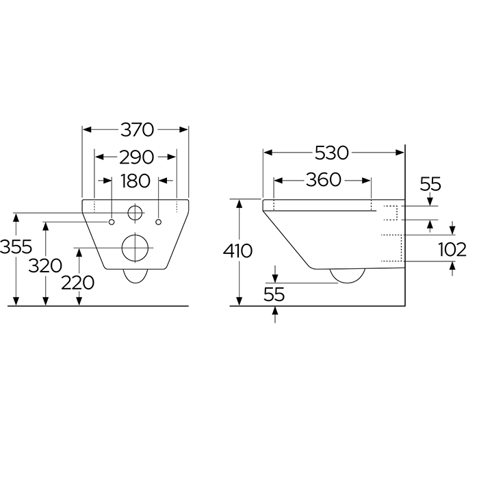 Villeroy&Boch Architectura Унитаз подвесной 37x53см, безободковый, смыв Tornado, сиденье SoftClosing, CeramicPlus, цвет: альпийский белый