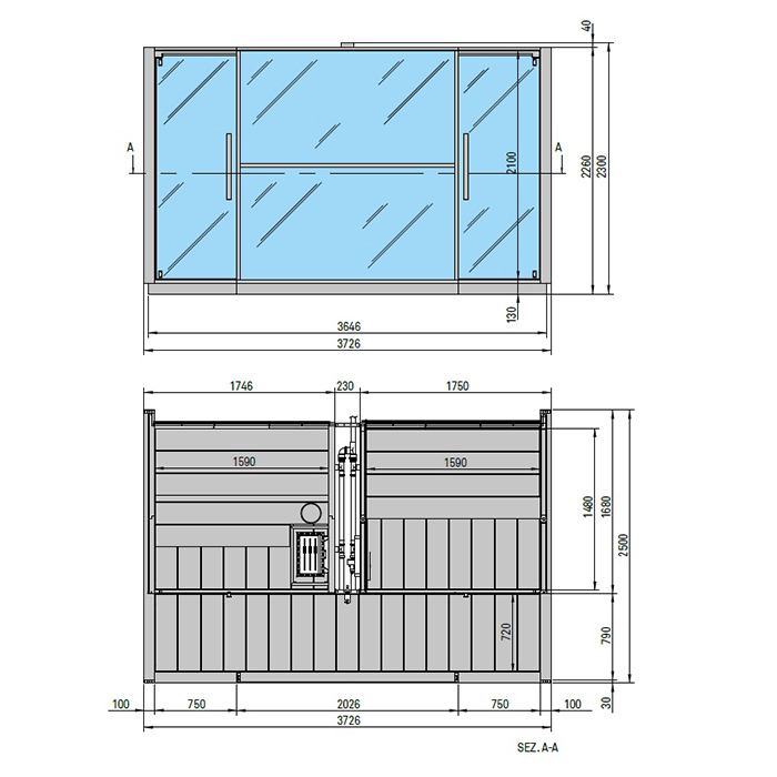 Effegibi Logica Spa Сауна&Хаммам 373x171х217см, угловая DX, цвет: Soft Sand