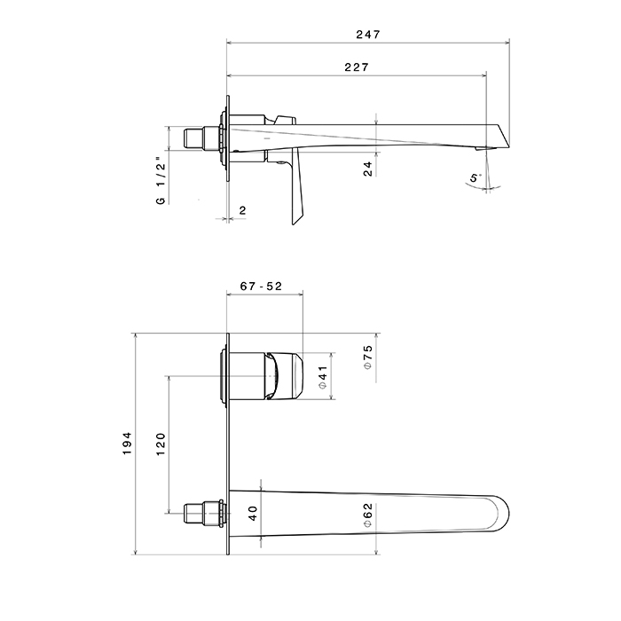 Newform Nio Смеситель для раковины, встраиваемый, внешняя часть, цвет: хром