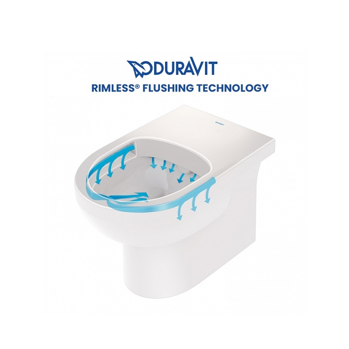 Duravit No.1 Унитаз-моноблок 36.5х65.5см., напольный, безободковый, цвет: белый