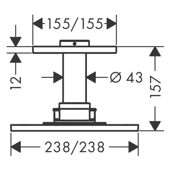 Axor ShowerSolution Верхний душ, 250x250мм, 2jet, с держателем 100мм, потолочный монтаж, цвет: хром 	