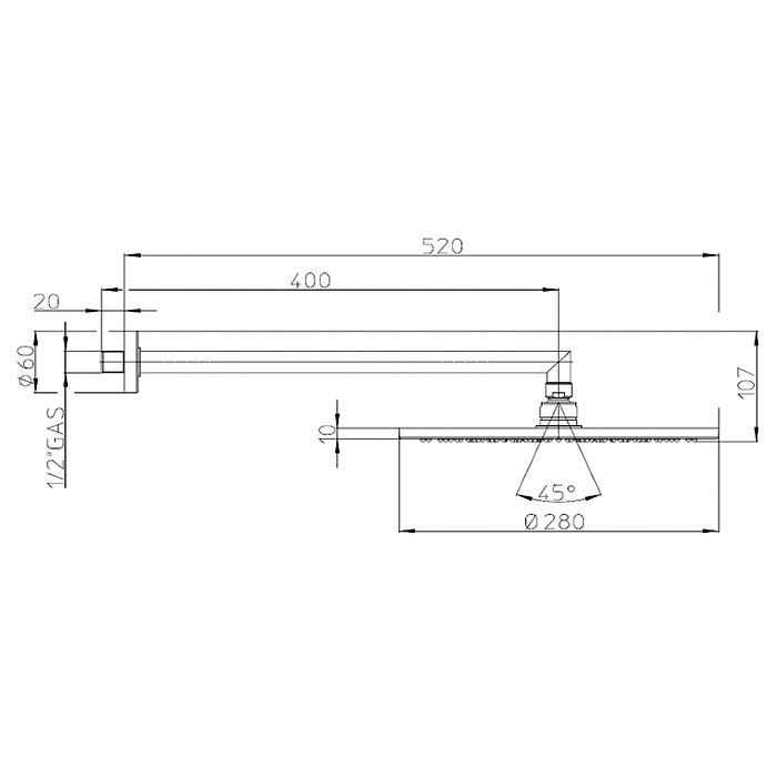 Bossini Cosmo Верхний душ Ø28см., настенный, цвет: Gold PVD