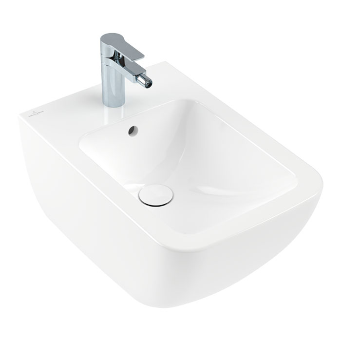 Villeroy&Boch Venticello Биде подвесное 375*560*285, с 1 отв. под смеситель, CeramicPlus, цвет альпийский белый