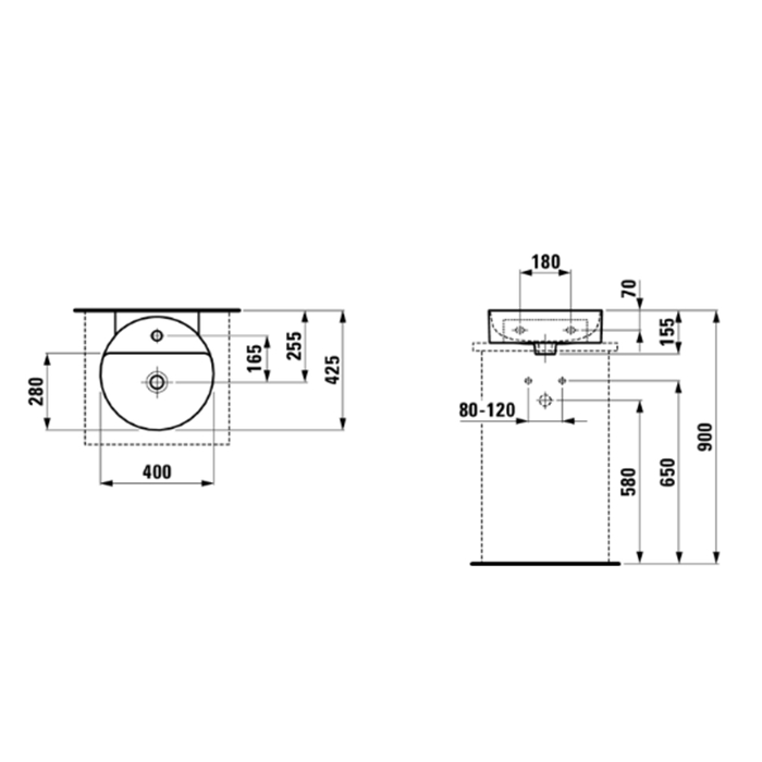 Laufen VAL Раковина 40х42.5х11 см, 1 отв., цвет: белый