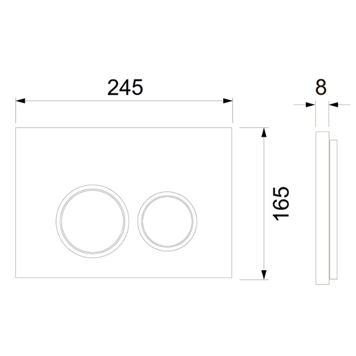 TECEspring Панель смыва для подвесного унитаза, с круглыми кнопками, цвет: черный матовый
