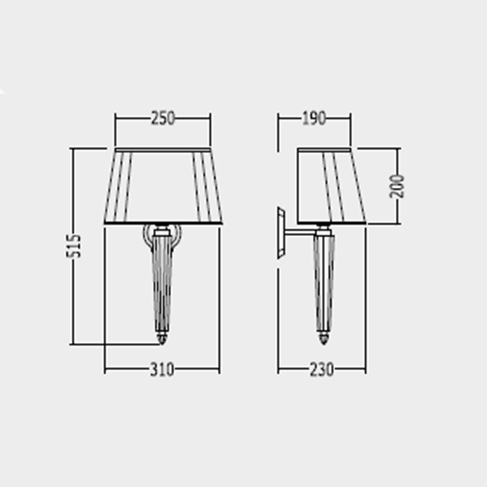 Devon&Devon Crystal Светильник настенный с абажуром 31x23xh51,5cм, IP20, фурнитура: хром