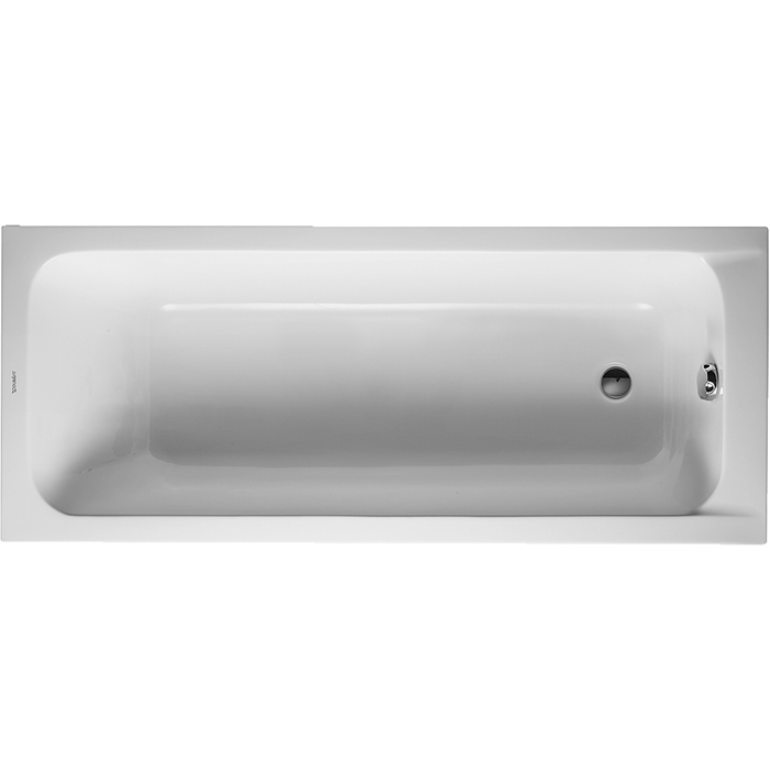 Duravit D-Code Ванна акриловая 170х70см., встраиваемая, с 1 наклоном для спины, выпуск в зоне ног, цвет: белый