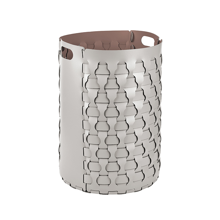 ADJ Круглая корзина для белья Dubai, D40xH57 см., цвет: устричный/пепельная роза