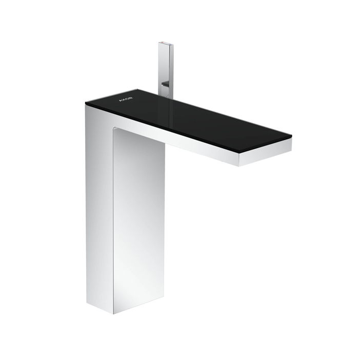 Axor MyEdition Смеситель для раковины, на 1 отв., излив 245мм, с донным клапаном, цвет: хром/черное стекло