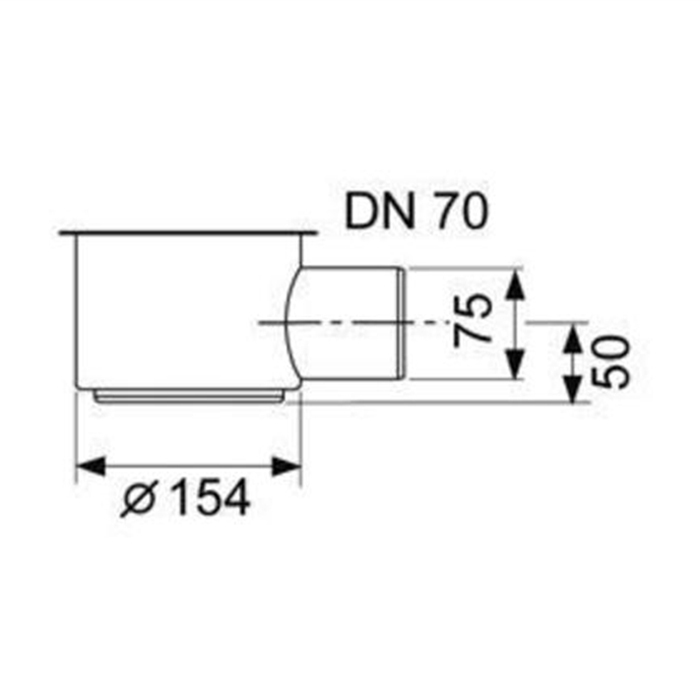 TECE drainline, сифон, 1,2 л/c, DN 50, выход вбок, высота монтажа от нижнего края сифона до верхнего края слива – 148 мм.