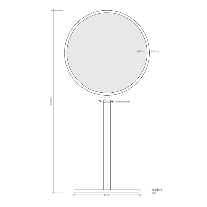 Decor Walther SPT 11 Косметическое зеркало 18xh39см, настольное, увел. 4x, хром