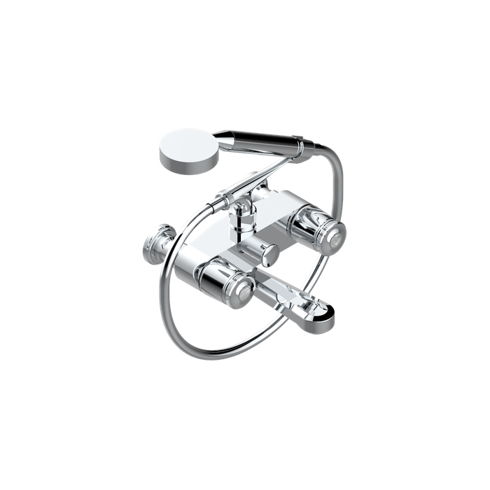 THG CORVAIR FIOR DI BOSCO Смеситель для ванны настенный, с ручным душем и шлангом 1500 мм., цвет: хром